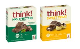 think! adds two flavors to its lineup of high-protein bars: Boston Crème Pie and Chocolate Mint